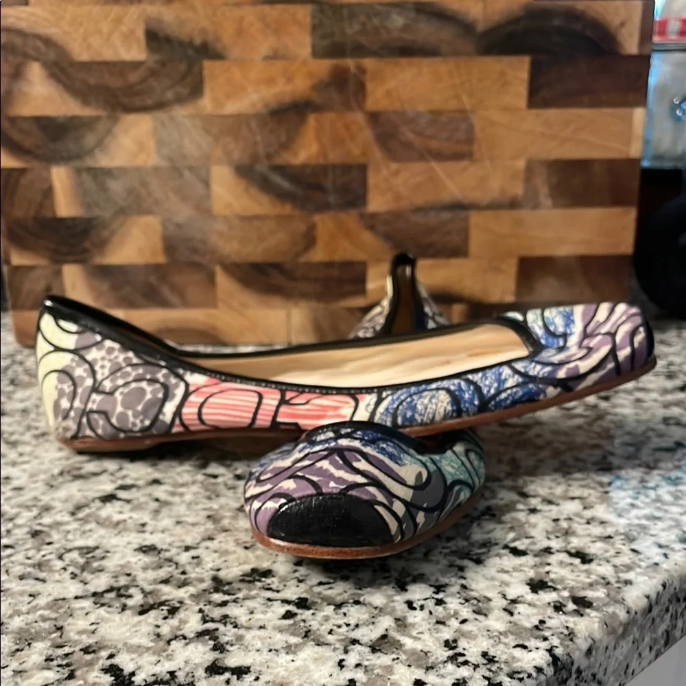 Coach Multicolor Patterned Flats Size 7_2